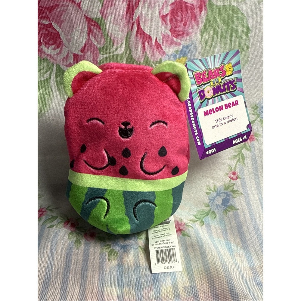 Bears Vs‎ Donuts Beanbag Plush #001 Melon Bear NEW